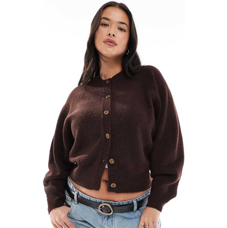 ASOS Curve ASOS DESIGN Curve crew neck cardigan with raglan