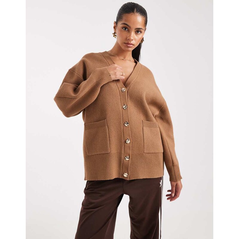 ASOS DESIGN oversized boyfriend cardigan in structured yarn in