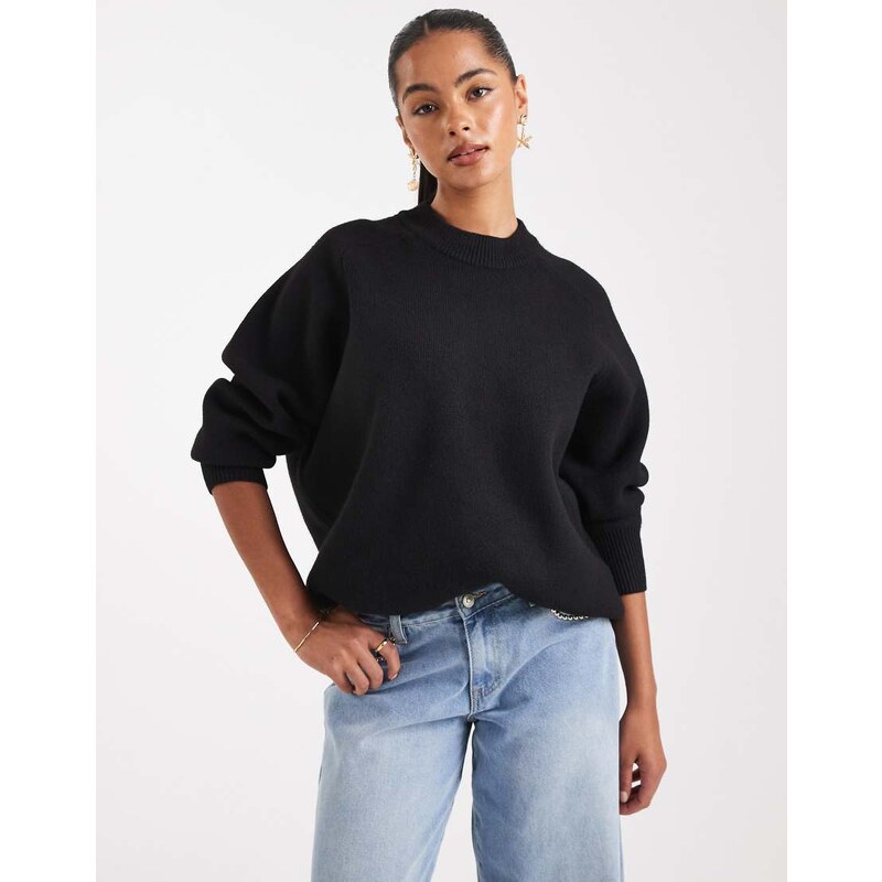 ASOS DESIGN longline structured jumper in black 107726267