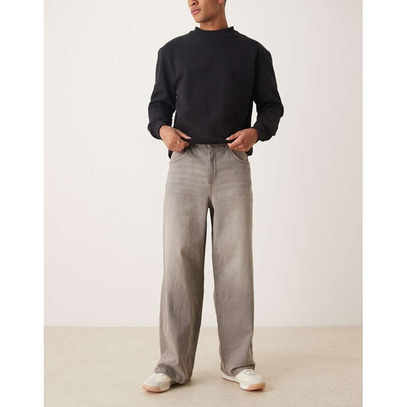 ASOS DESIGN loose jeans with tint in brown