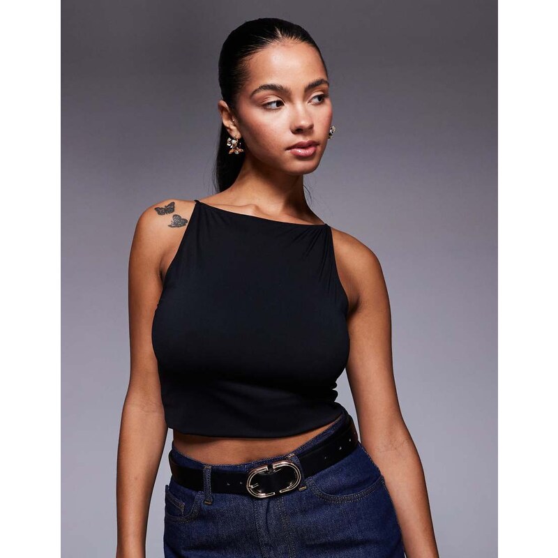 Good American weightless sleeveless tank in black 107726311