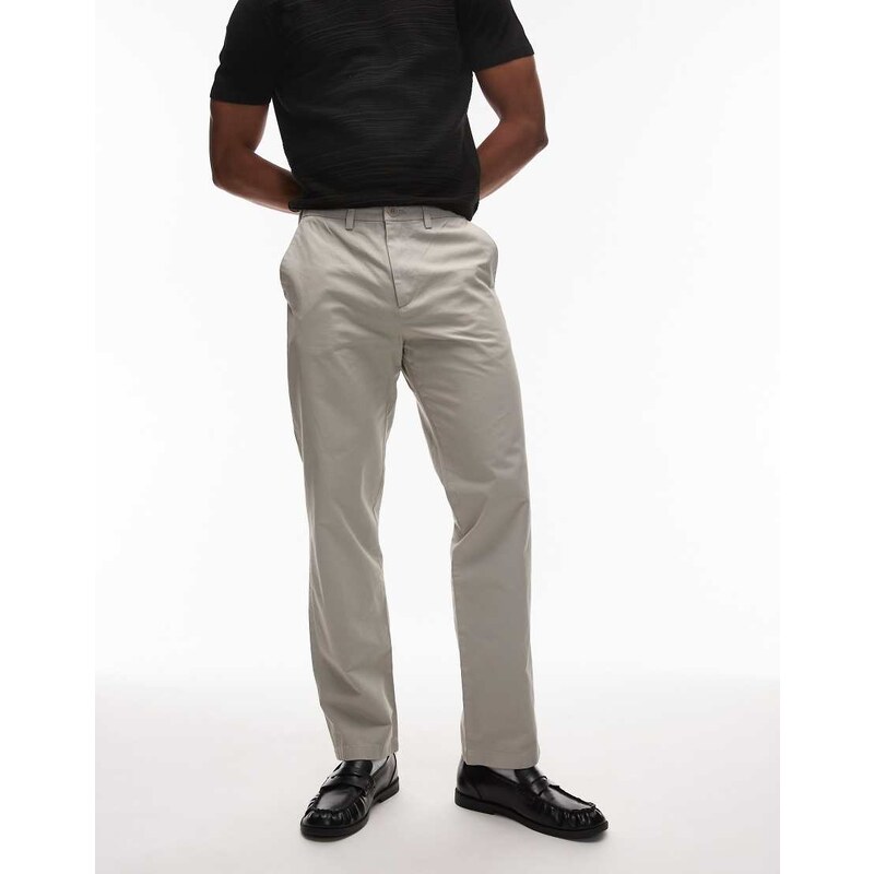 ARKET pure cotton relaxed chino trousers in beige-Neutral