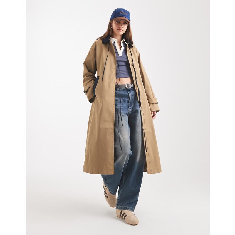 ONLY bow details trench coat in light brown 107723957