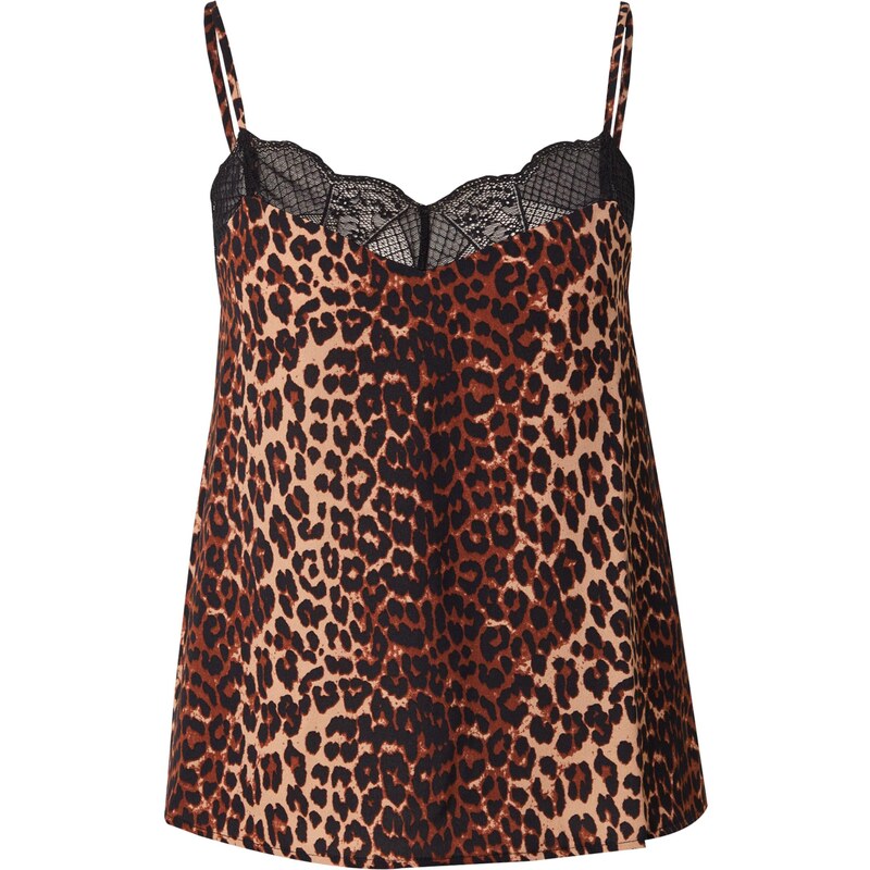 PIECES Top PCTIFFANY hnědá / světle hnědá / černá 108606693