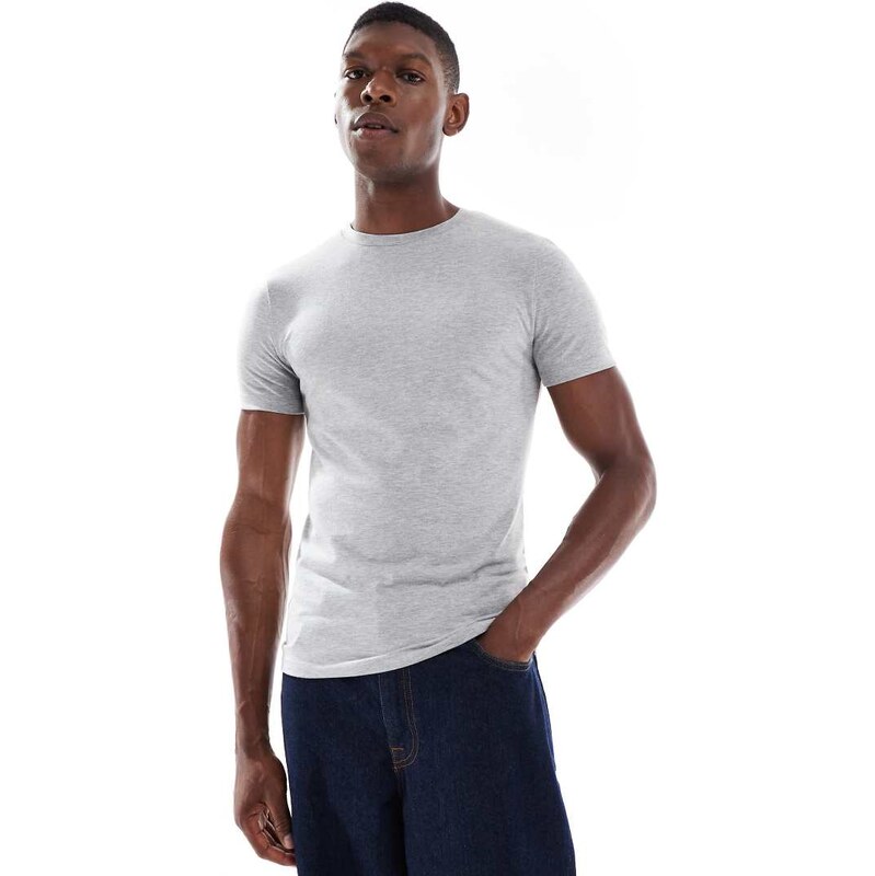 ASOS DESIGN Essentials muscle fit t-shirt in light grey