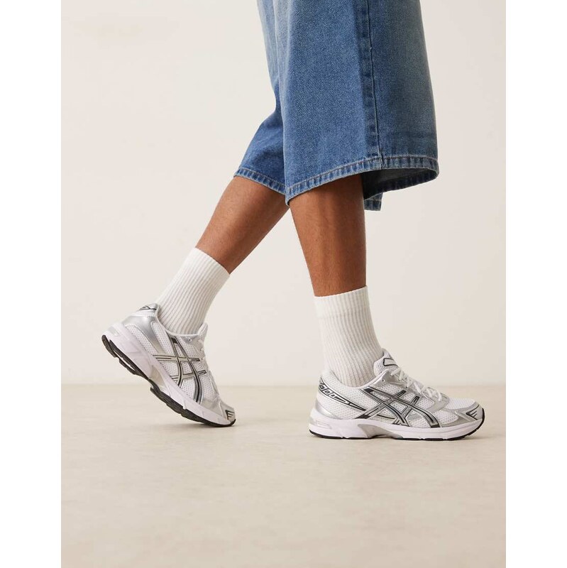 Asics Gel-1130 trainers in white and pure silver