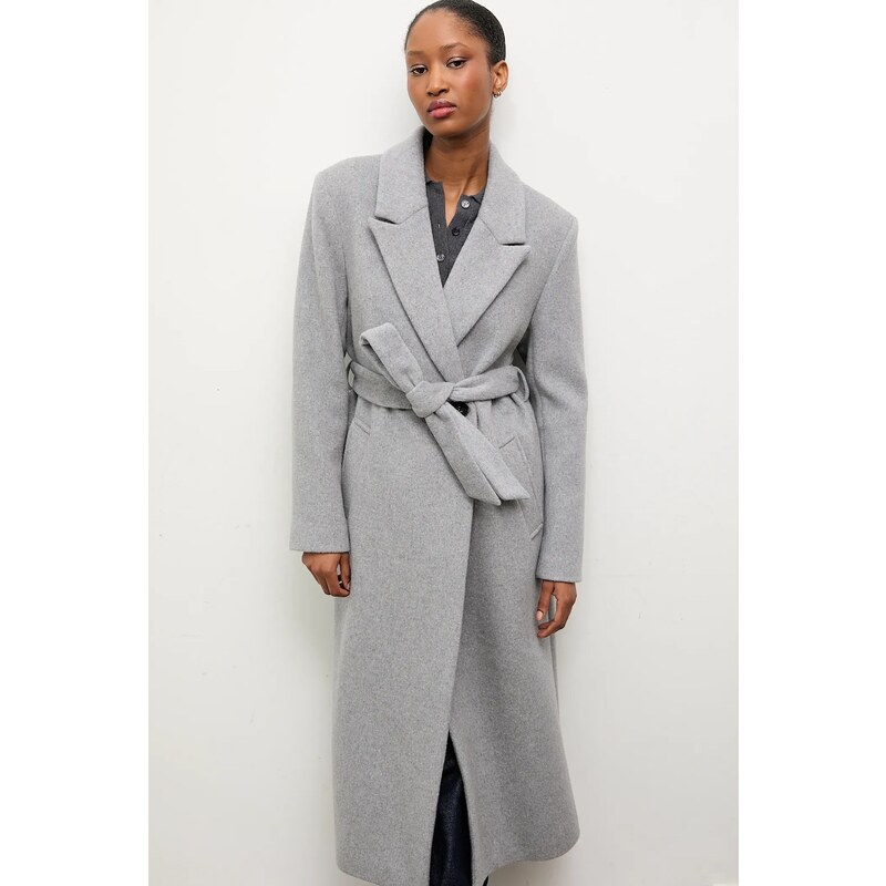 Vlněný kabát Answear.LAB černá barva, dvouřadový