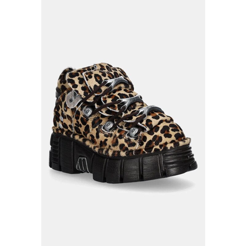 Semišové tenisky New Rock PELO LEOPARDO PONY 107735228