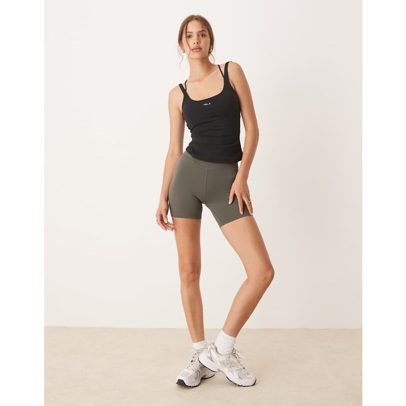TALA DayFlex wrap high waisted shorts in dark olive - KHAKI-Green 107737842