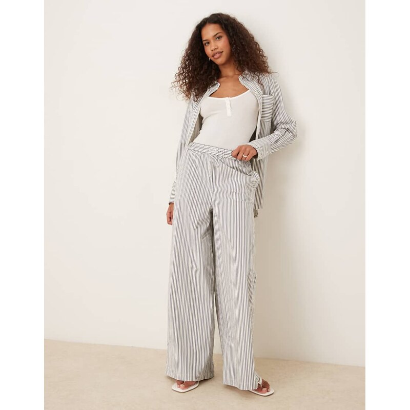 TALA poplin trouser in blue stripe - GREY 107737848