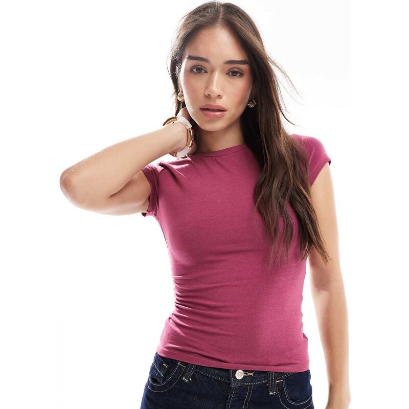Cotton On all day crew tee in rich plum - PURPLE