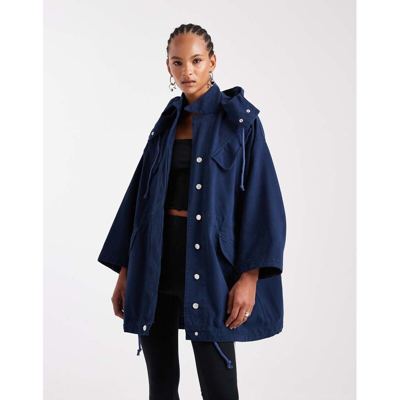 ASOS DESIGN ultimate lightweight washed parka in navy 107737905