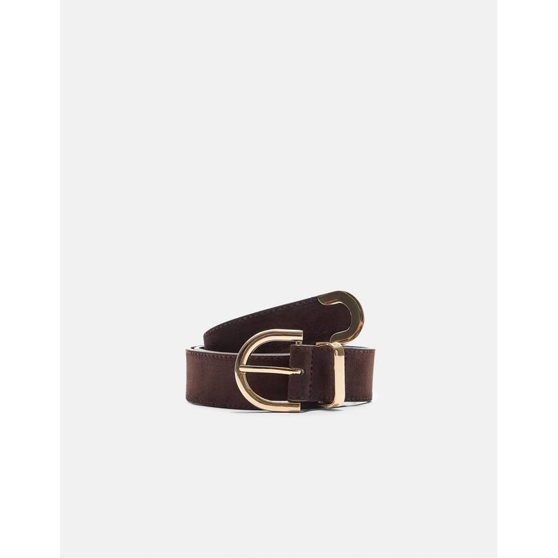 Stradivarius Basic belt with round buckle in pale camel-Neutral
