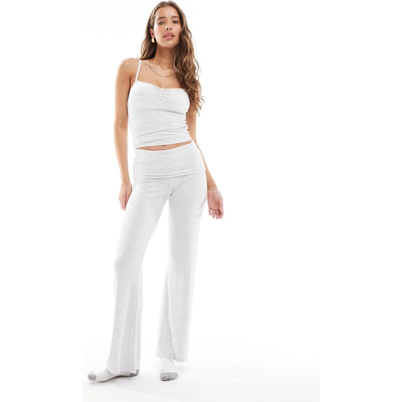 Cotton On sleep recovery roll waist pant in light grey marle