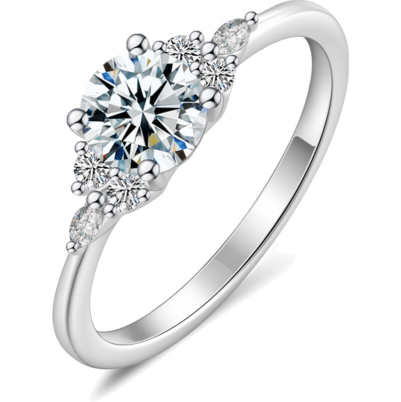 Olivie Stříbrný prsten MOISSANITE 9842