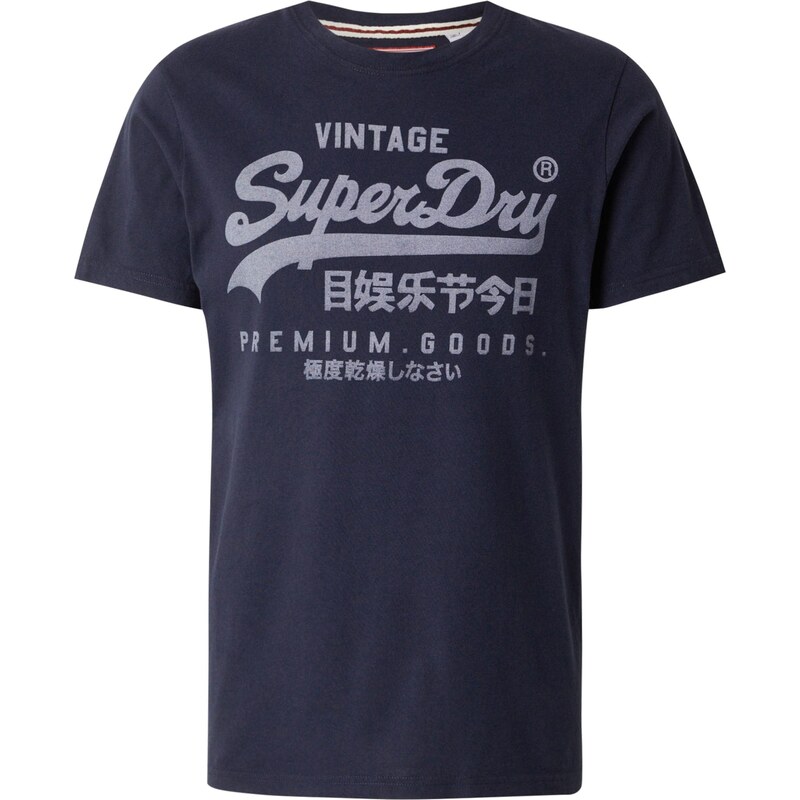 Superdry & Co Tričko tmavě modrá / šedá