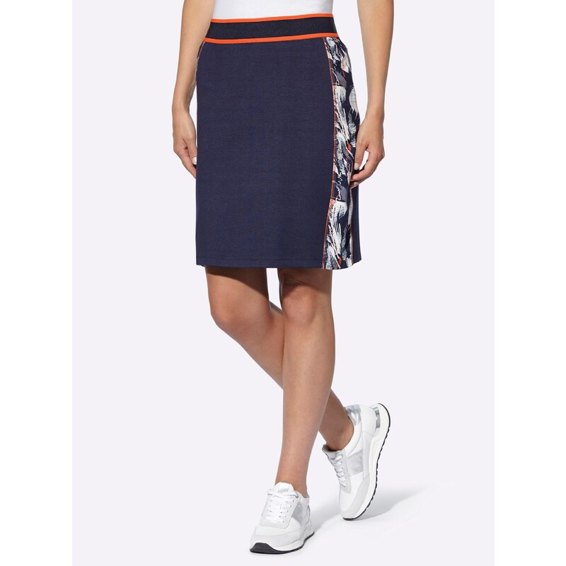heine Sukně marine modrá / svítivě oranžová / bílá 108620979