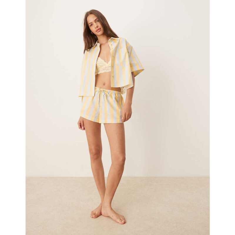ASOS DESIGN mix & match woven pyjama short in blue and