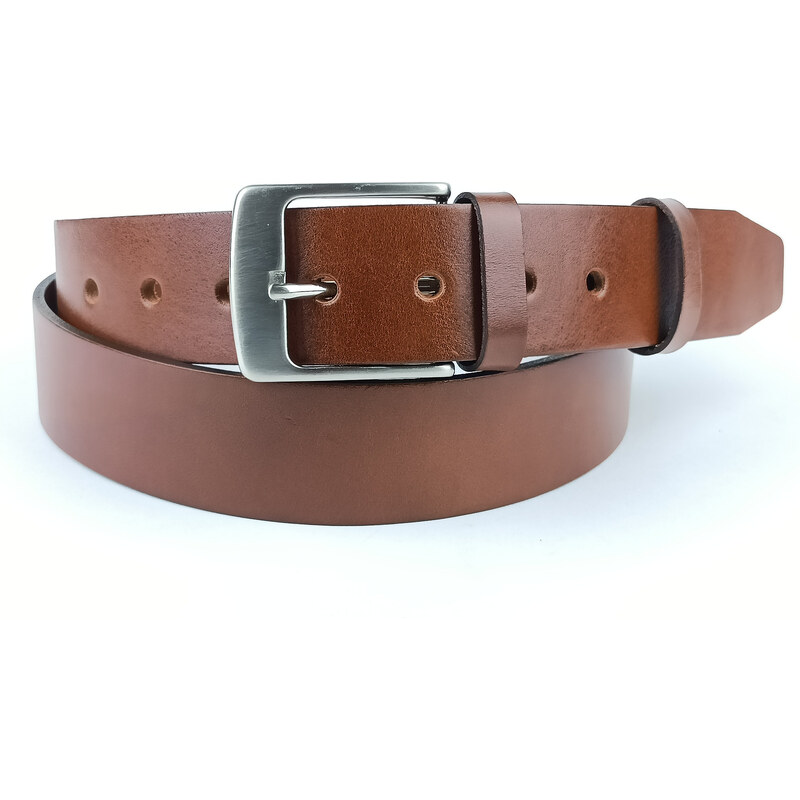 Pánský opasek Jeans IT. Pennybelts hnědý - šířka 38 mm Opasek