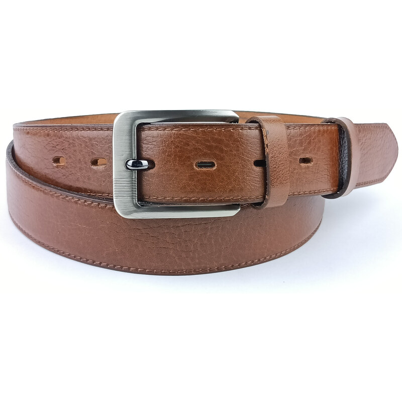 Pánský společenský opasek Pennybelts hnědý - šířka 35 mm Opasek