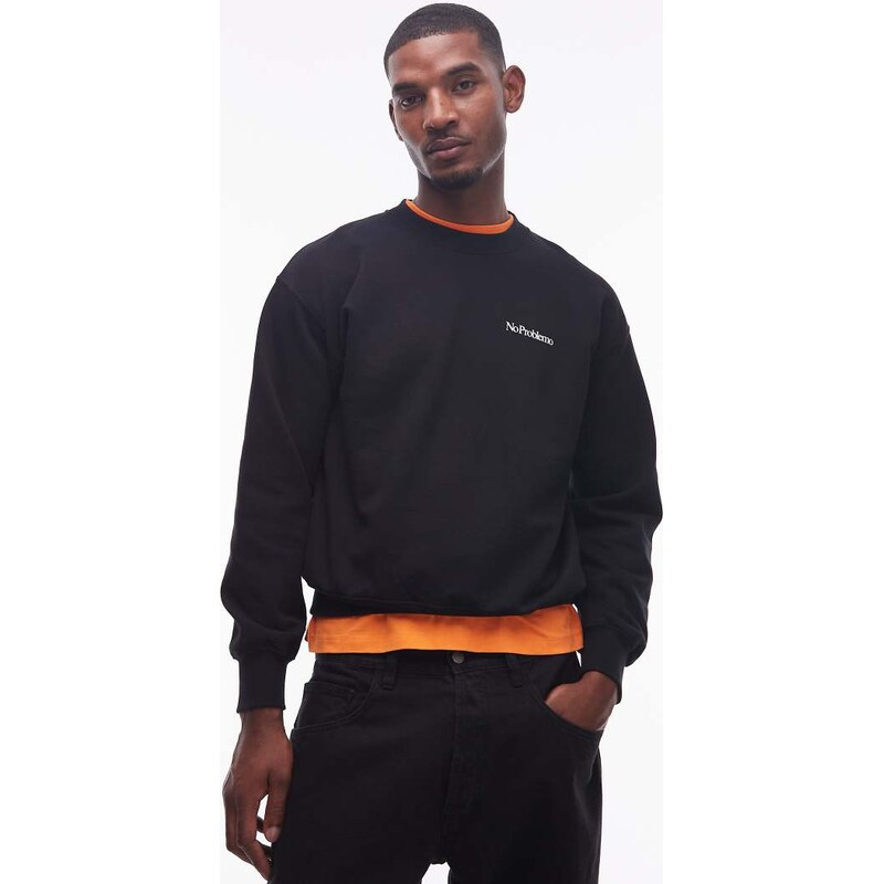No Problemo mini logo cotton sweatshirt in black