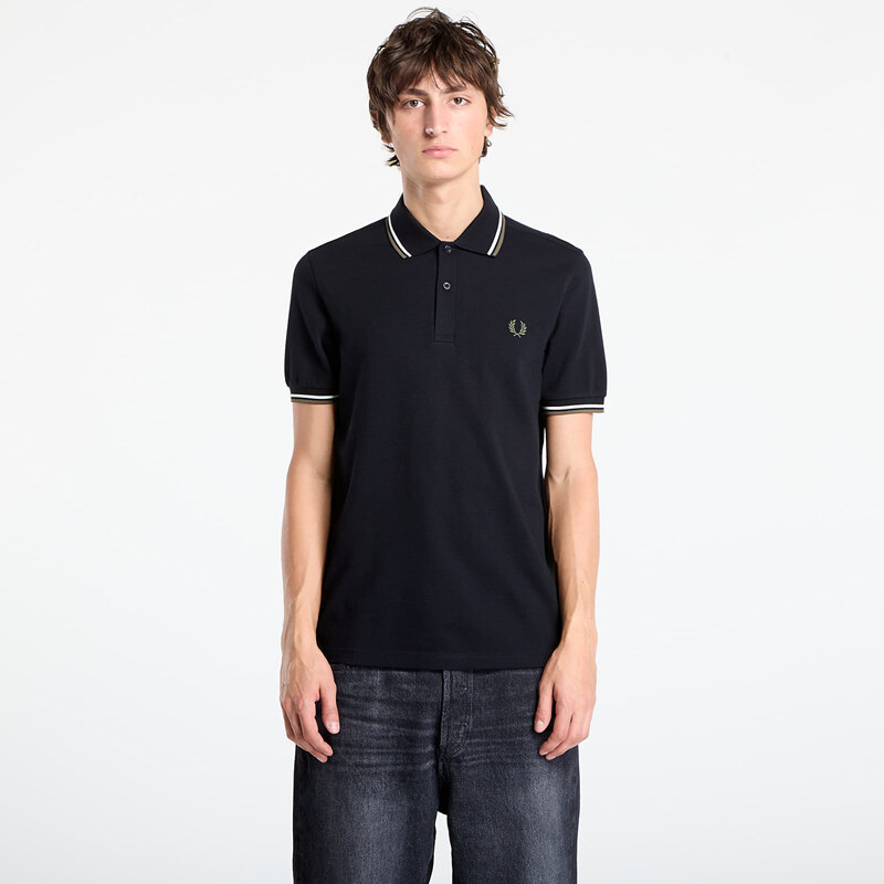 Tričko FRED PERRY Twin Tipped Fred Perry Shirt UNISEX Blk/ Ecr/