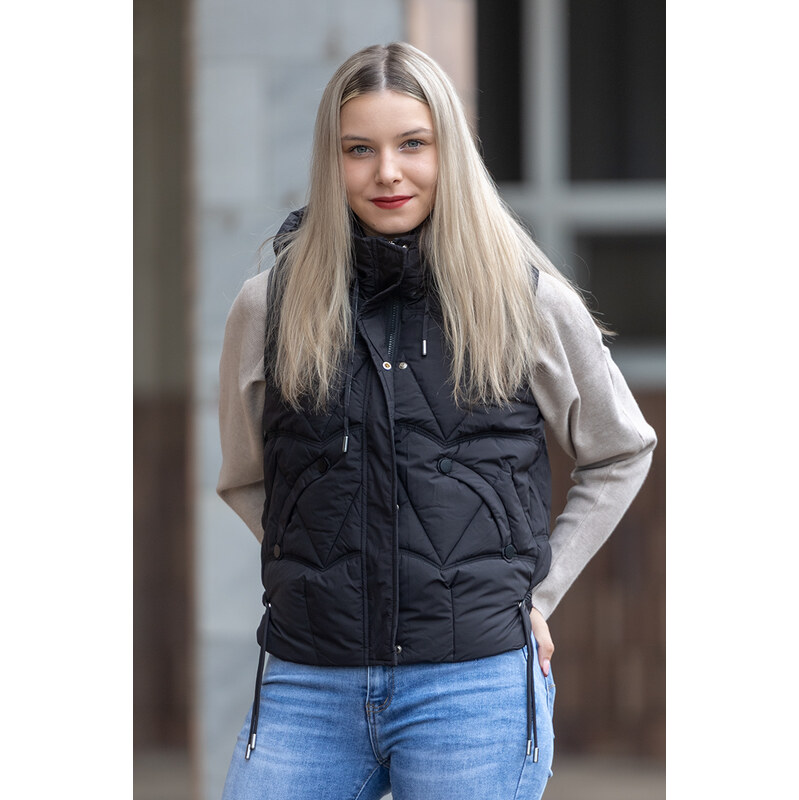 DALEF Dámská krátká vesta CHERY [24701] Barva: Černá, Velikost: