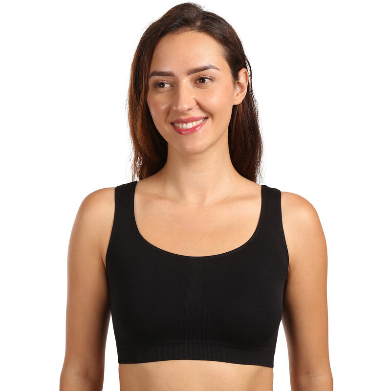 Dámská podprsenka Moravec bezešvá černá (Sport top)