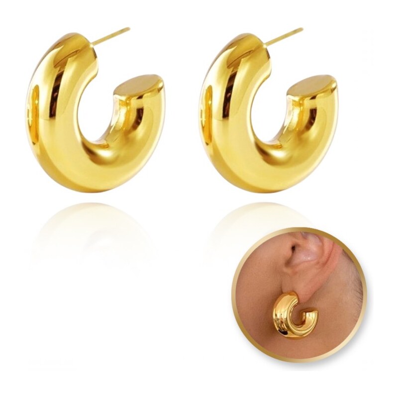 Flamenco Mystique Pozlacené náušnice z chirurgické oceli 14k