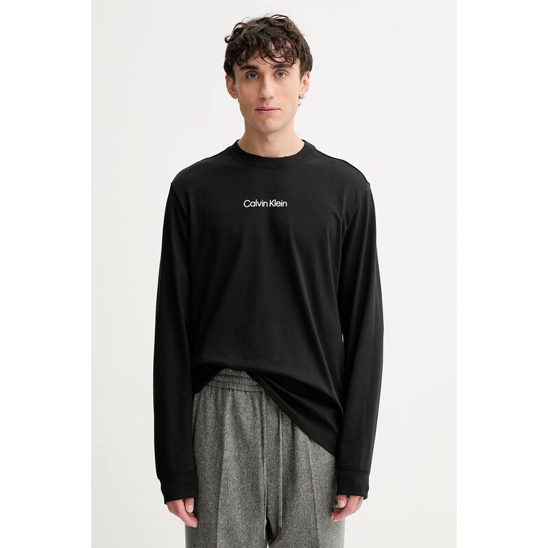 Bavlněné tričko s dlouhým rukávem Calvin Klein