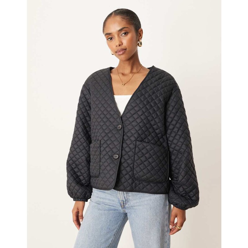 Vila quilted jacket in black 107765196