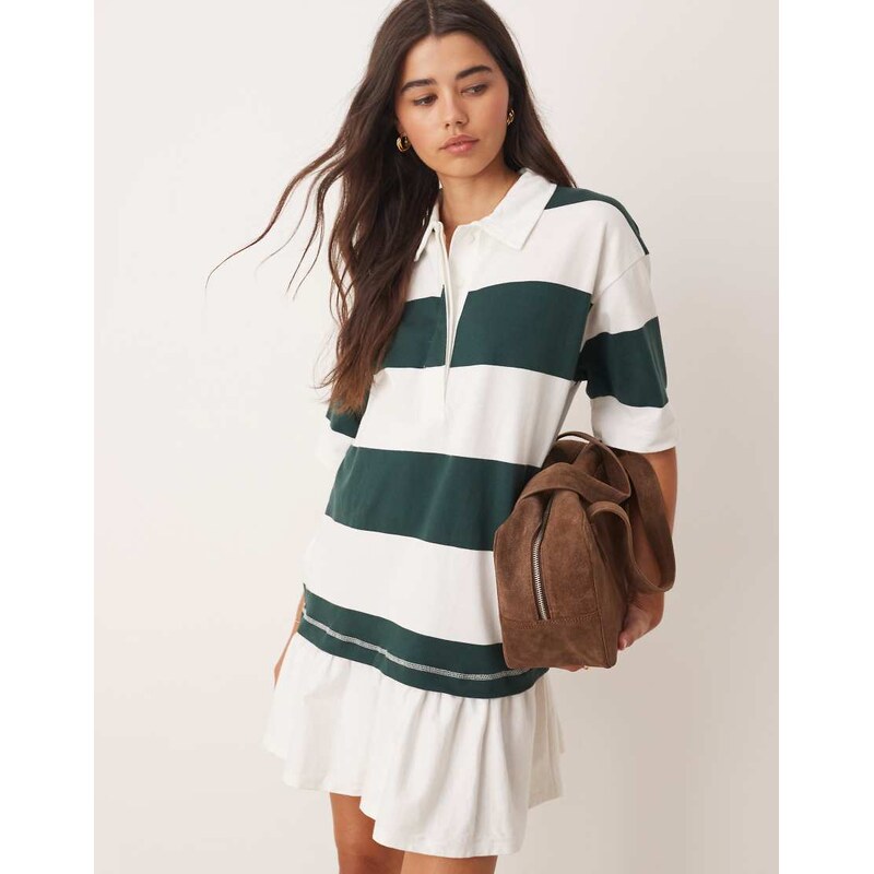 Miss Selfridge stripe frill hem detail rugby dress-Multi 107771136