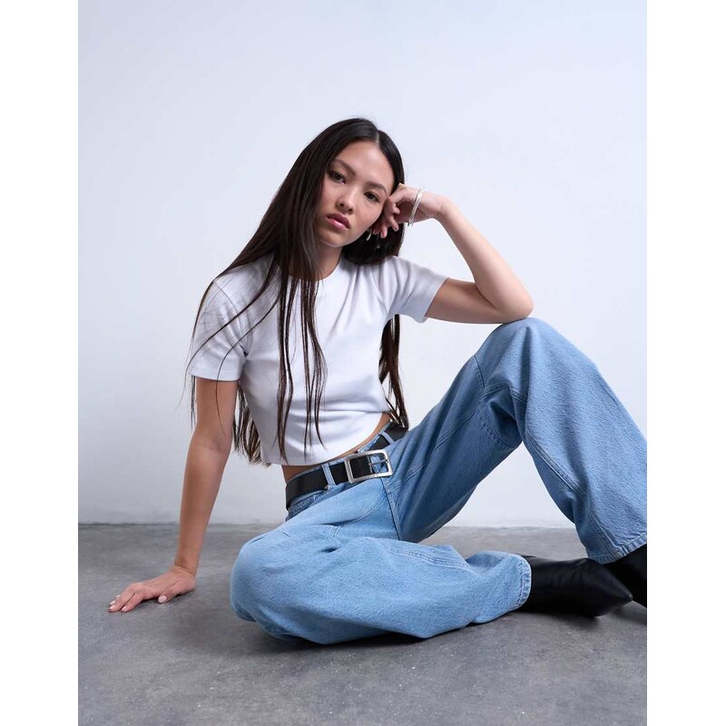 Topshop shrunken everyday tee in white