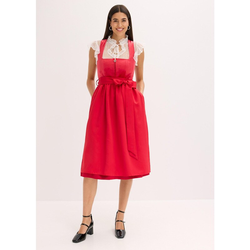 bonprix Kroj Dirndl se sametem, v délce midi (2dílná souprava)