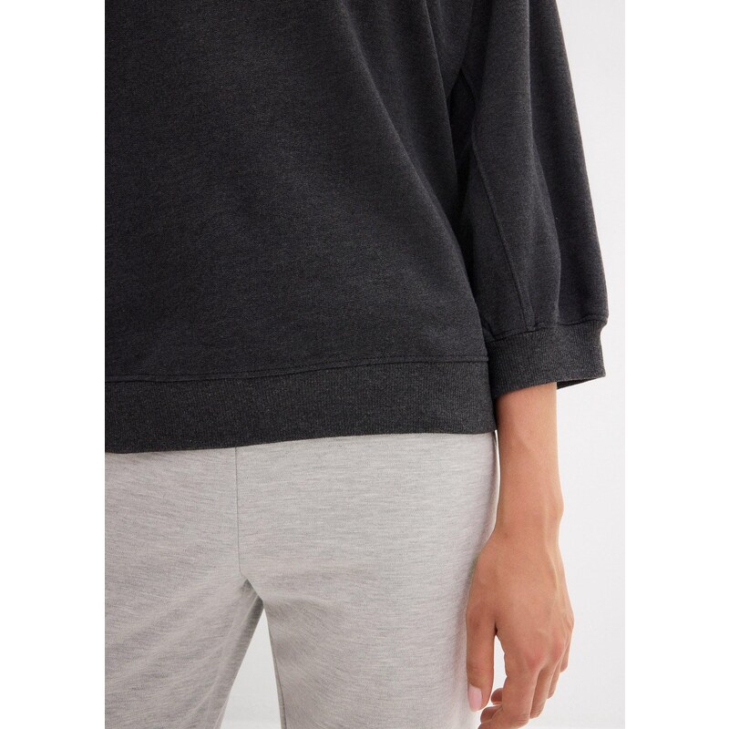 bonprix Oversize mikina z čisté bavlny Šedá