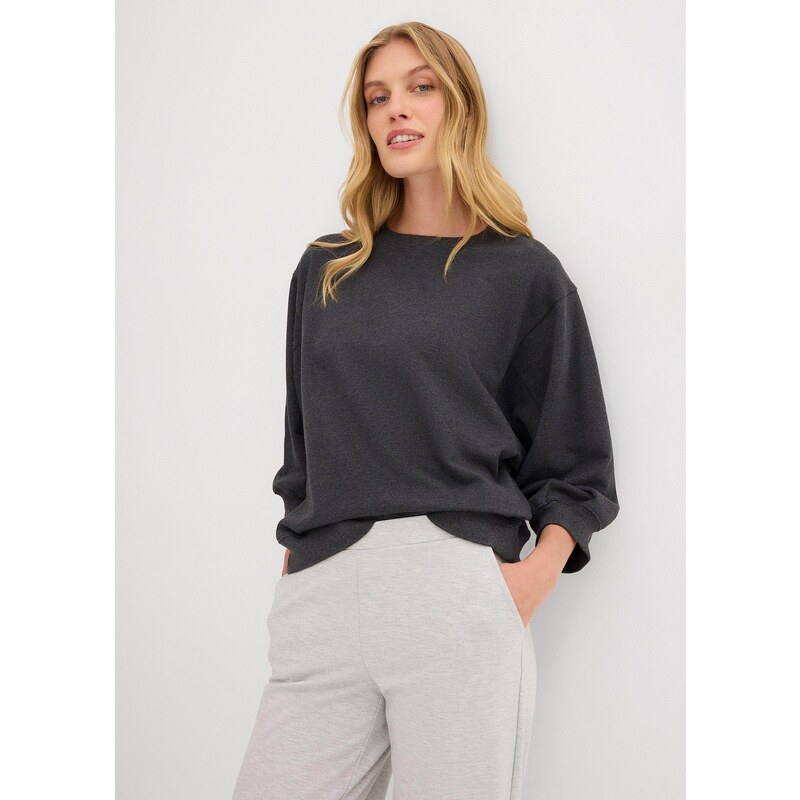 bonprix Oversize mikina z čisté bavlny Šedá