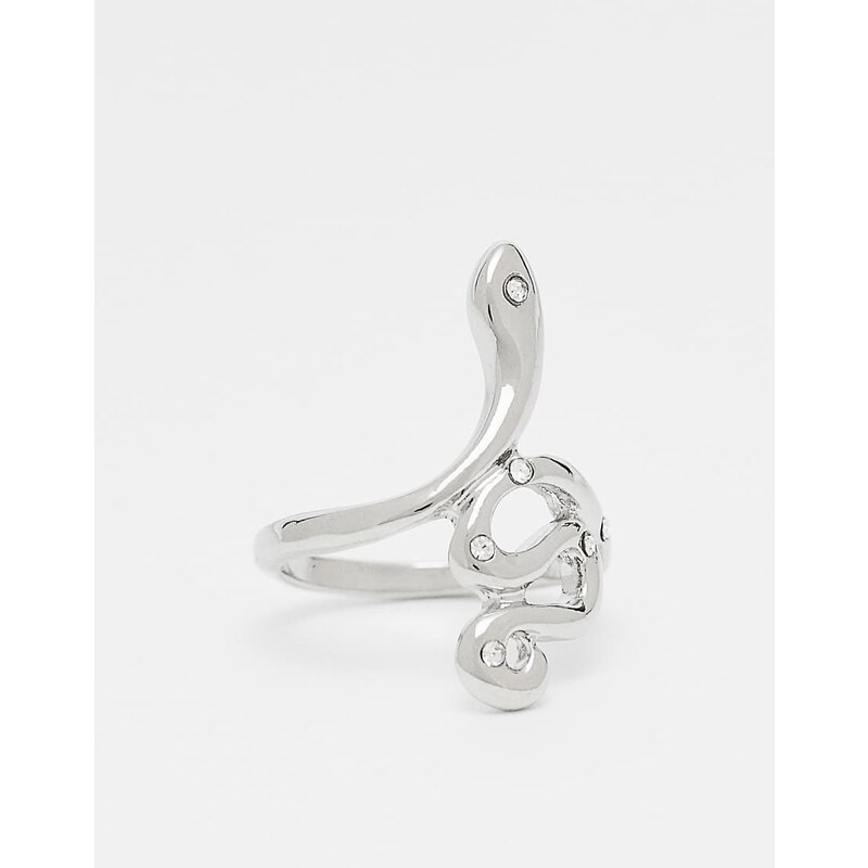 DesignB London statement snake ring in silver 107859566