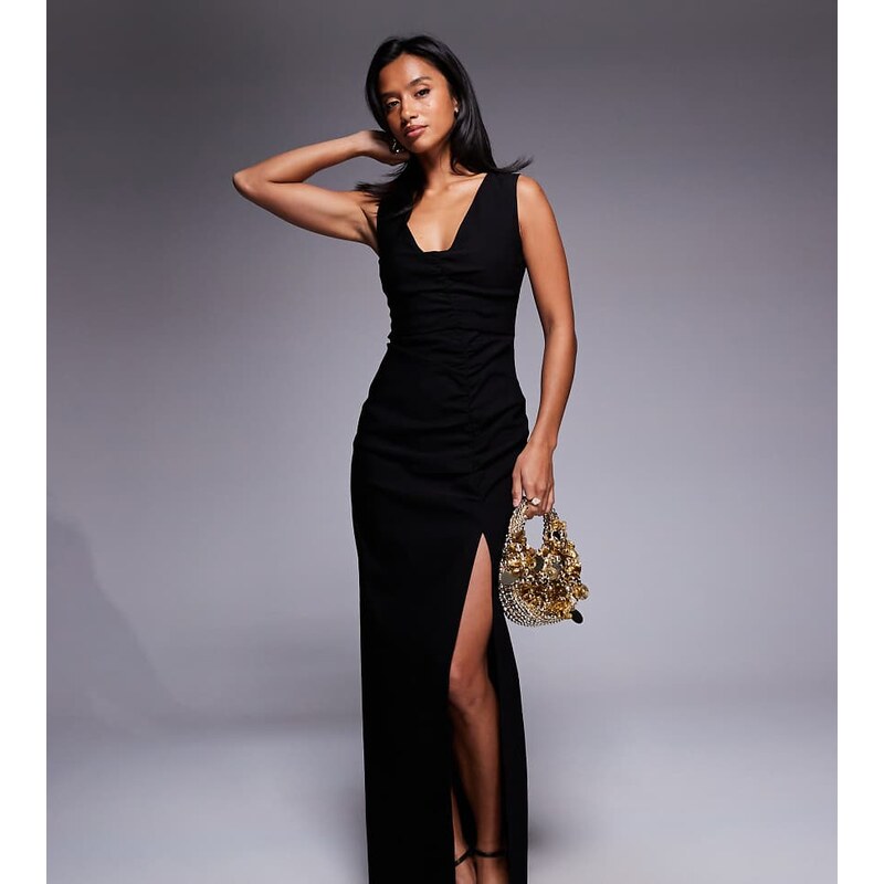 Vesper Petite Vesper Bengaline Petite ruched front side split