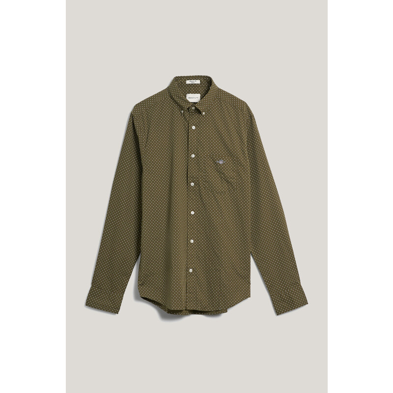 KOŠILE GANT REG MICRO PRINT SHIRT MOSS GREEN