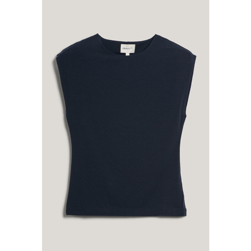 TRIČKO GANT SLEEVELESS C-NECK JERSEY TOP EVENING BLUE
