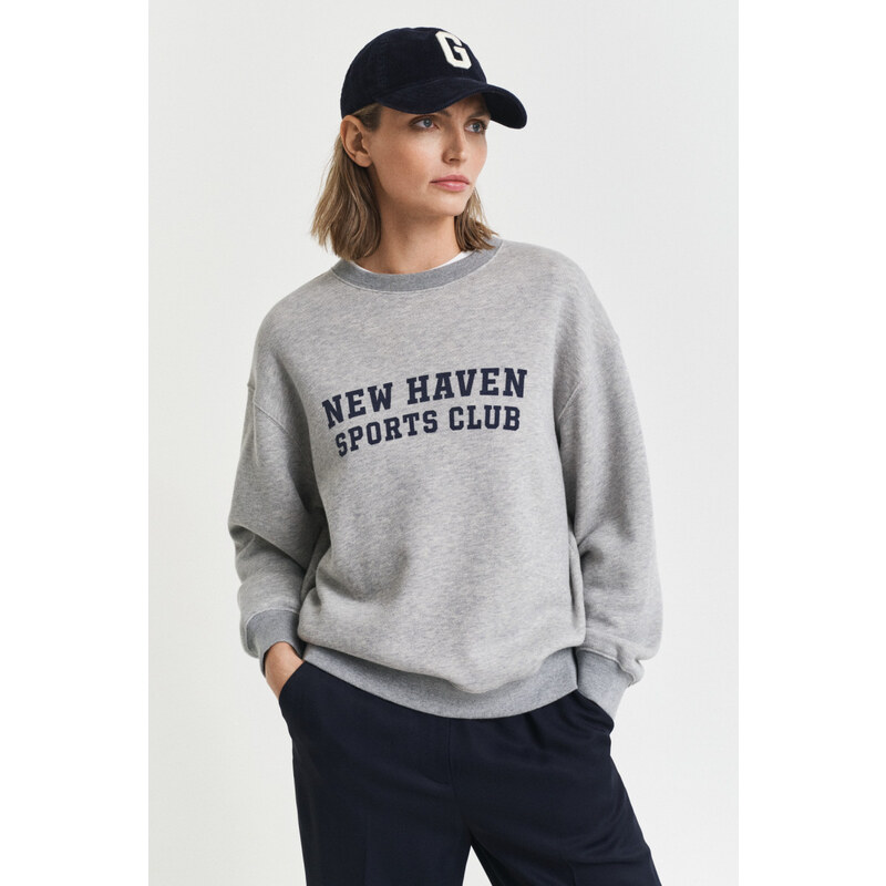 MIKINA GANT GRAPHIC C-NECK SWEAT LIGHT GREY MELANGE 107774455