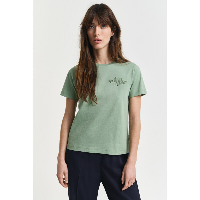 TRIČKO GANT REG TONAL SHIELD SS T-SHIRT KALAMATA GREEN