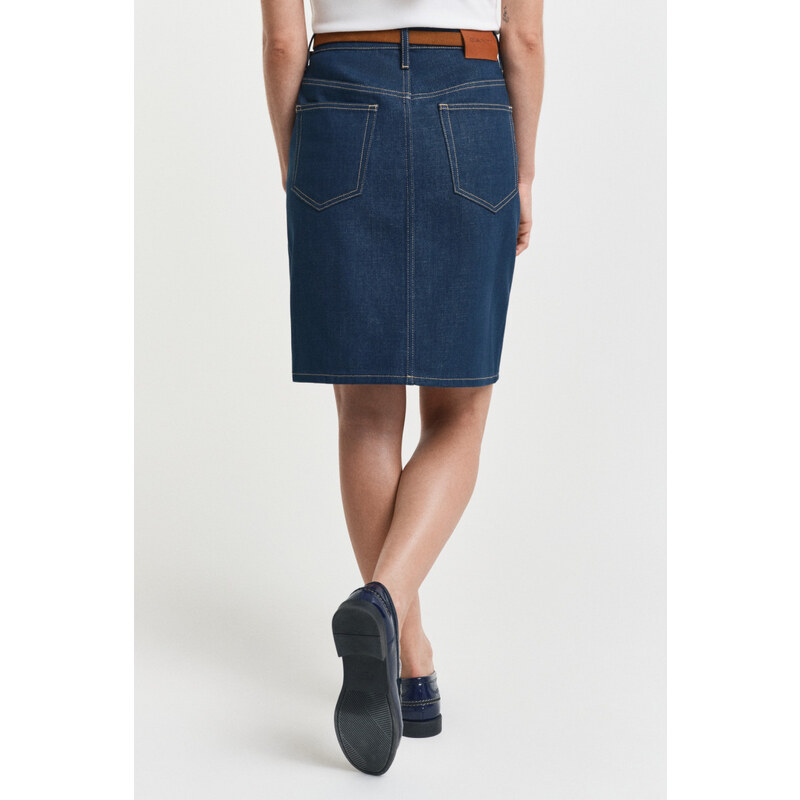SUKNĚ GANT DENIM SKIRT MID BLUE