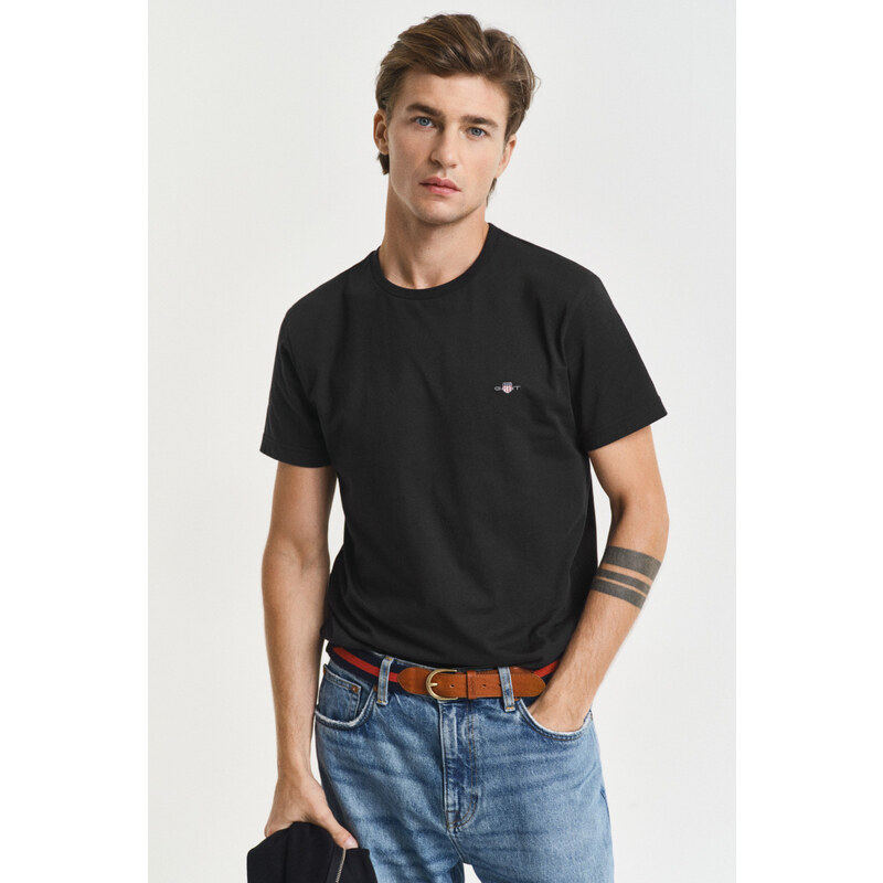 TRIČKO GANT SLIM SHIELD SS T-SHIRT BLACK