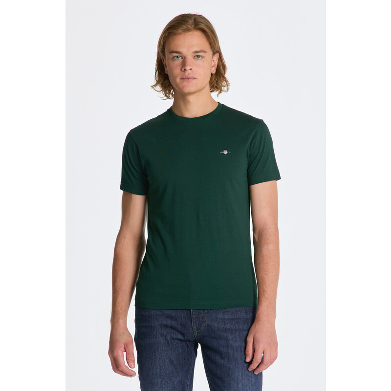 TRIČKO GANT SLIM SHIELD SS T-SHIRT TARTAN GREEN