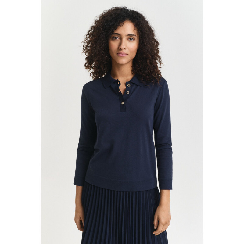 POLOKOŠILE GANT REG SEAMLESS BUTTON LS POLO EVENING BLUE 107774595