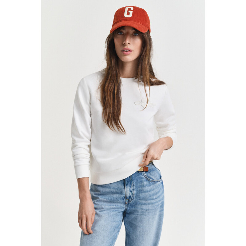 MIKINA GANT REG TONAL SHIELD C-NECK SWEAT EGGSHELL 107774594