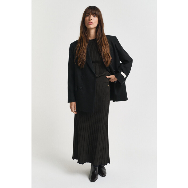 SUKNĚ GANT CONTRAST RIBBED KNIT SKIRT GREEN LAGOON