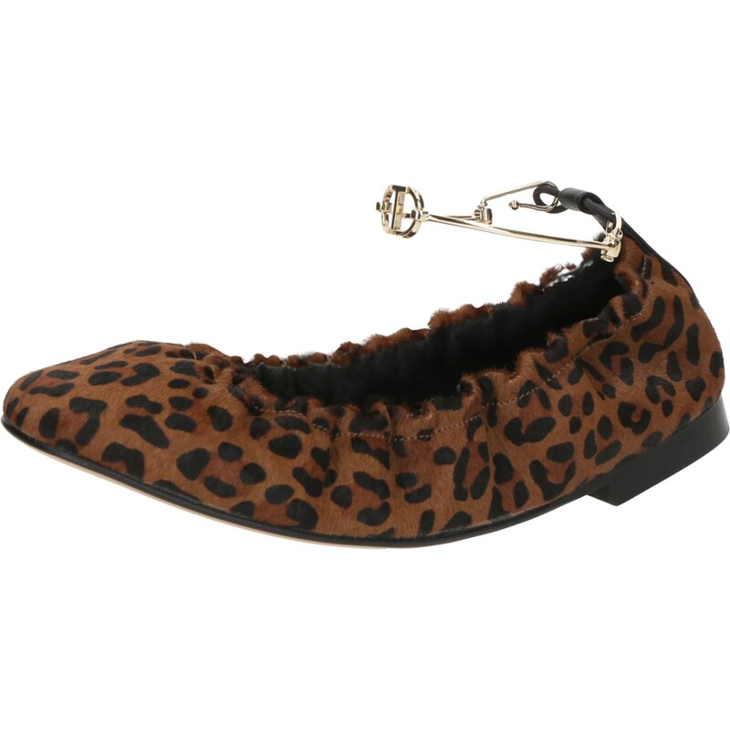 Twinset Baleríny s řemínky hnědá / zlatá / černá 109090984