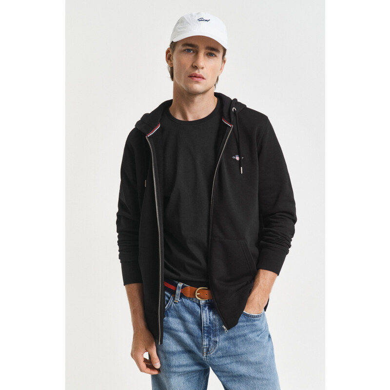 MIKINA GANT REG SHIELD FULL ZIP HOODIE BLACK